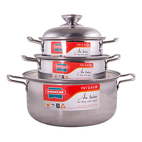 Mua Bộ Nồi Inox 1 Đáy Happy Time HPT224