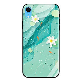 Ốp kính cường lực cho iPhone XR Họa Tiết Nền Xanh - Hàng chính hãng