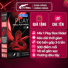 Bao cao su Shell Play Rider 6 tính năng - Hộp 10 cái + 1 Play Box Rider