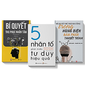 Combo 3 cuốn sách 5 nhân tố phát triển tư duy hiệu quả + Bí quyết thu phục nhân tâm + Bí quyết thành công trong hùng biện, đàm phán, thuyết trình