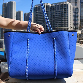 Sang Trọng Vai Lặn Vải Neoprene Thoáng Khí Túi Xách Tay Công Suất Lớn Cổ Túi Tote Top-Tay Cầm Túi - 38CMx30CMx14CM