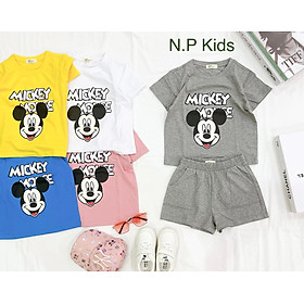 Bộ thun ngắn tay hình chuột Mickey size đại cho bé gái