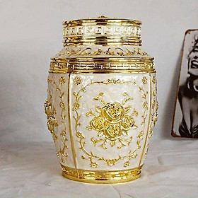 Lọ đựng chè - trà hoàng gia ( Hợp kim đồng - Thủ công)