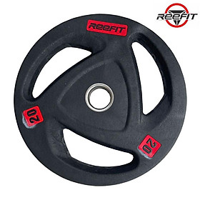 Bộ 2 tạ miếng tạ bánh cao su 3 lỗ reefit 20kg phi 50