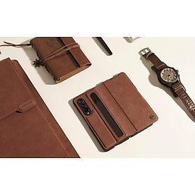 Bao Da dành cho Samsung Galaxy Z Fold 4 hiệu Nillkin Aoge Leather Cao Cấp - Hàng nhập khẩu