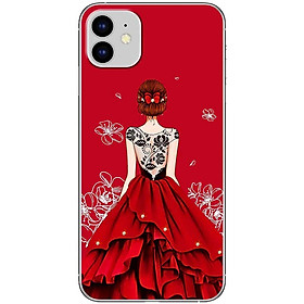 Ốp lưng dành cho iPhone 11 mẫu Cô gái váy đỏ áo đen
