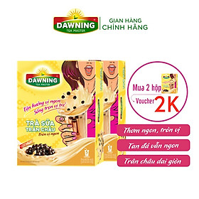 Combo 5 Hộp Trà sữa trân châu DAWNING Tròn vị ngon, thơm trà, tan đá vẫn ngon đậm đà 260g/hộp