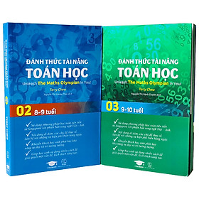 Sách - Đánh Thức Tài Năng Toán Học 2 và 3 - Sách Tham Khảo Kiến Thức Toán lớp 2 và Toán Lớp 3 ( Bộ 2 Cuốn, Sách Song Ngữ Anh Việt ) - Á Châu Books, Bìa Cứng, In Màu