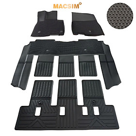 Thảm 2 lớp (sd3) dạng lưới lục giác cho Kia Carnival 7 chỗ bề mặt cao su siêu sạch nhãn hiệu Macsim