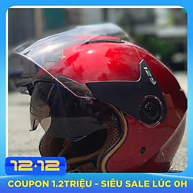 Mũ Bảo Hiểm ¾ Đầu Hai Kính Dành Cho Phượt Thủ Nhiều Màu Cá Tính Napoli N125