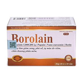 BOROLAIN ROSTEX Hộp 100V - Bromelain - Giảm sưng đau - Rostex- Tủ Thuốc Bảo Châu