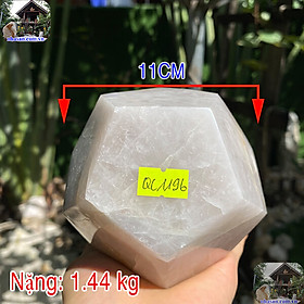 Bi giác 12 mặt đá thạch anh NHA SAN QC1196 Trọn vẹn năng lượng, trọn vẹn hạnh phúc - 1.44 Kg (ĐK: 11cm)