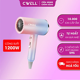 Máy sấy tóc mini CWELL 2 chiều nóng lạnh C02HD 1200W, bản ngắt nhiệt nhanh - Tặng đầu sấy tạo kiểu