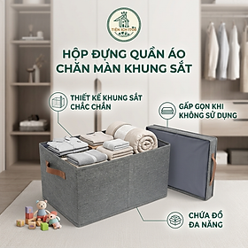 Hộp Đựng Quần Áo Chăn Màn (Khung sắt) 47x28x20cm