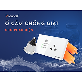 Mua Ổ cắm chống giật cho phao điện Vconnex - Sử dụng cho mạch Bơm + Phao bồn chứa + Phao bể ngầm