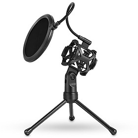 Microphone Tripod với Pop Filter Desktop Shock Seat Microphone Stand cho hội nghị trò chuyện podcast