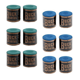 12 Pieces Snooker Billiard Pool Cue Stick Chalk Billiard Supplies Blue Green