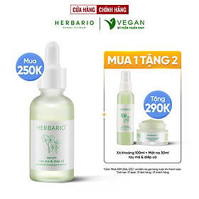 Serum rau má & diếp cá Herbario 30ml sạch mụn thuần chay