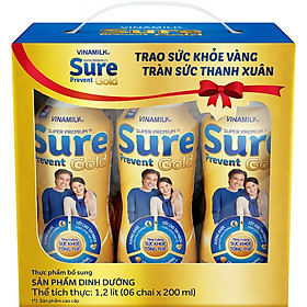 Hình ảnh Sản phẩm dinh dưỡng Vinamilk Sure Prevent Gold Chai 200ml (Lốc 6 chai)