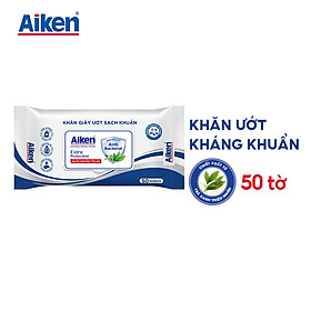 Aiken Khăn Ướt Sạch Khuẩn Chiết Xuất Trà Xanh 50 tờ