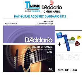 Mua D addario EJ13 - Dây đàn acoustic D addario EJ13 kèm tay quay thay dây + 3 móng gảy kích thước khác nhau
