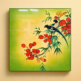 Tranh sơn mài Thanh Bình Lê- Tranh Tĩnh Vật size 40x40 cm / Nghệ Thuật- Độc Đáo- Ý nghĩa