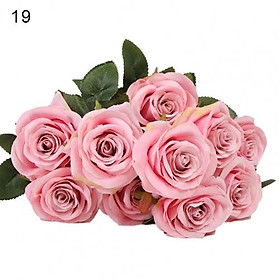 Mua Hoa lụa - Cụm hoa hồng 10 bông