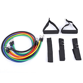 LEAJOY 11pcs / Set Natural Tube Exercise Stretched Bands Elastic Train