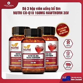 Bộ Sản Phẩm 3 Hộp Viên Uống Bổ Tim New Zealand Nutri Co Q10 160g Hawthorn 30 Viên - Nhập Khẩu Chính Hãng