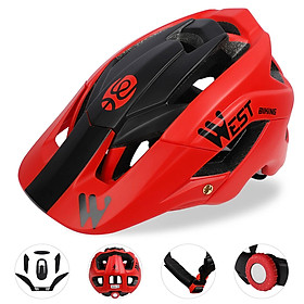 Mũ bảo hiểm xe đạp Vỏ PC có độ bền cao, rắn chắc thiết kế nhiều lỗ thoát khí ,tấm lót mềm có thể tháo rời-Màu đỏ