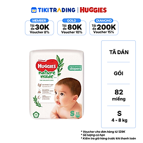 Tã Dán Siêu Cao Cấp Huggies Platinum Naturemade S82 (82 Miếng)
