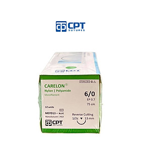 Chỉ phẫu thuật không tiêu CPT Carelon Nylon số 6 0 - M07D13 Màu Xanh