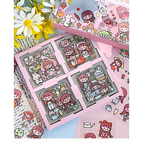 Hình ảnh Hộp sticker 100 tấm, Hộp sticker cute washi tape dán sổ tay , Shop Tậnnn Tâm