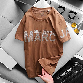 Áo cổ tròn Marc in tay chất liệu 100% cotton - Nâu