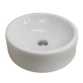 Mua LAVABO ĐẶT BÀN ĐÁ ĐÁ TỰ NHIÊN TRÒN ĐÁY THẲNG MÀU TRẮNG Ý BST67