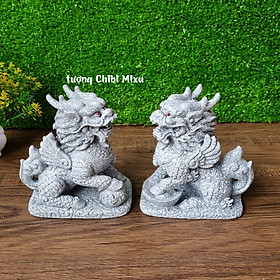 Mua Cặp Tỳ Hưu trắng có bệ đá ngang 11cm x cao 12cm