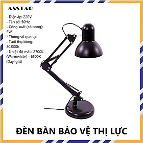 Mua Đèn Bàn Bảo Vệ Thị Lực Chống Cận Thị Xoay Góc Kiểu Dáng Pixar Tặng Kèm Bóng Điện 5W - Hàng Chính Hãng
