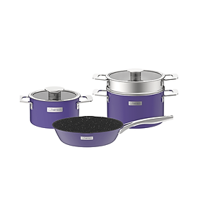 Bộ nồi Inox liền khối Elmich Hera EL-8197 size 18, nồi hấp 22, chảo 26cm