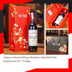Hộp wine đỏ 1 chai Chateau La Grande Gelleyre Pháp
