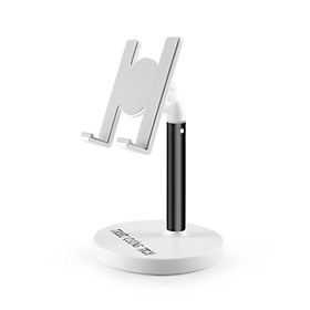 Giá Đỡ Để Bàn Điện Thoại Máy Tính Bảng Ipad Hợp Kim Nhôm ABS Cao Cấp Nâng Hạ - Xoay Tròn - Điều Chỉnh Góc Độ - KT 9.5x9.5x20 Cm - Hàng Chính Hãng