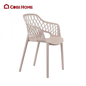 Mua Ghế nhựa đúc  dạng ghế bành  nan chéo - cobi home - NHẬP KHẨU CHÍNH HÃNG