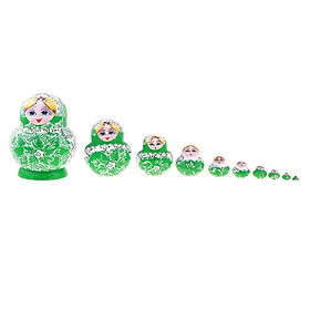 10Pcs Babushka Matryoshka Dolls Russian Nesting Doll Toy Set Flower Girl Painted