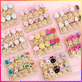 Mua Set 10 kẹp ảnh gỗ kèm dây treo 2m trang trí treo ảnh nhiều mẫu hoạt hình cực dễ thương