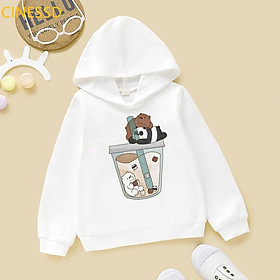 Áo Nỉ Bông Gấu Đáng Yêu Hoodie tay dài ấm áp cặp đôi Aomivn gia đình trẻ em full size em bé
