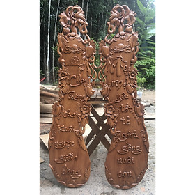Mua Cặp tranh gỗ quả bầu in câu thơ CHA MẸ gỗ HƯƠNG ĐỎ  GÕ ĐỎ 29cm x 107cm