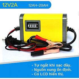 Bộ sạc bình ắc quy cho ô tô xe máy 12V 2A 12Ah