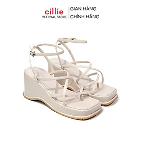 Dép Sandal Nữ Đế Xuồng Cillie Quai Dây Cổ Cao Giày Bánh Mì Thời Trang Đi