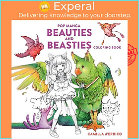 Sách - Pop Manga Beauties and Beasties Coloring Book by Camilla D'Errico (UK edition, paperback)