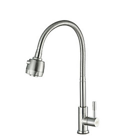 Vòi rửa chén lạnh Inox SUS 304 cần lò xo