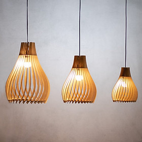 Mua Đèn gỗ thả trần CAO CẤP hiện đại sang trọng chất liệu gỗ trang trí cho phòng khách nhà căn hộ decor nhà quán cafe